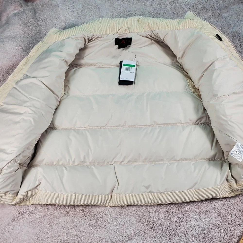 Jordan Therma-FIT Corduroy Puffer Vest Mens XL Cream Rattan Down HV0534-104 NEW